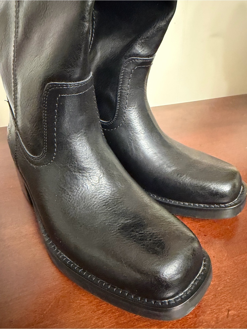 Frye & Co. Miranda 14 Wide Calf Black vegan Tall Boots Size 8.5 NWOT - Picture 8 of 10